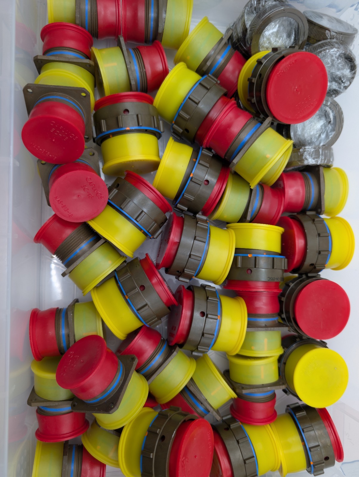 High precision circular mil-spec connectors with Caplugs protective caps