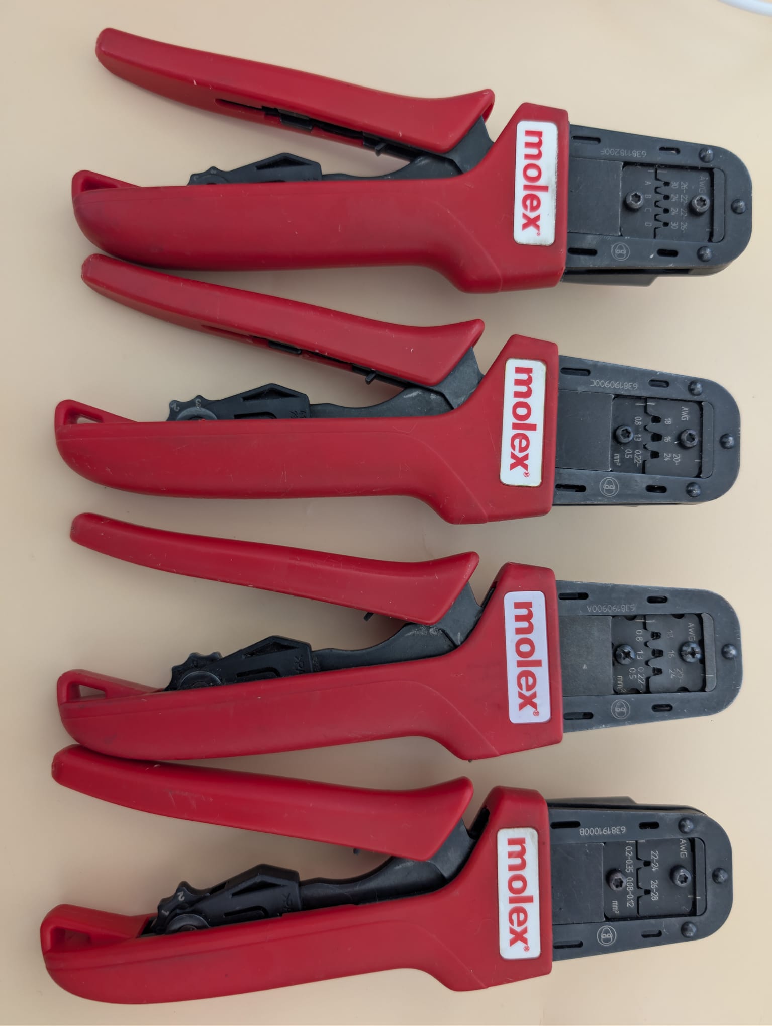 Molex crimpers fully cleaned and restored